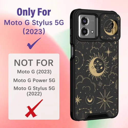 Miniatura 2 de Funermei Funda para Moto G Stylus 5G 2023 – Sol Luna - Funda de teléfono linda para mujeres y niñas, bonita funda de teléfono con diseño estético
