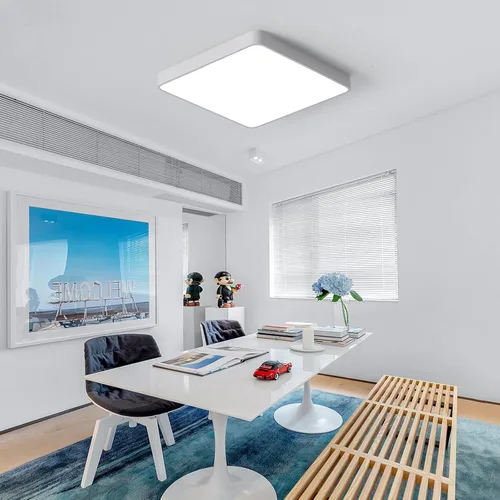 Miniatura 9 de Ganeed luces de techo LED de 19.6 pulgadas, lámpara de techo LED de montaje empotrado cuadrado de 39W, 6500K, lámpara de techo de luz diurna, Blanco