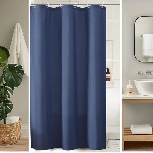 Miniatura 11 de OVZME Zora Cortina de Ducha de Tela para Cabina de 36 x 72 Pulgadas - Cortina de Ducha Pequeña Suave Negra para Baño para Tamaño de Cabina Estrecha