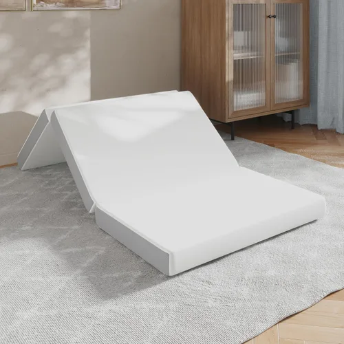 Miniatura 8 de Flash Furniture Cloud - Colchón de espuma viscoelástica de tres pliegues, colchón portátil en una caja, espuma certificada CertiPUR-US, 4 pulgadas