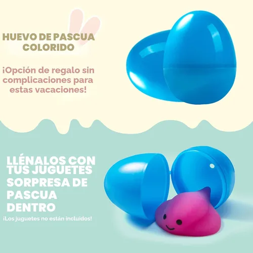 Miniatura 3 de JOYIN 500 huevos de Pascua de plástico, vacíos de 2.3 pulgadas, 494 piezas coloridos con 6 huevos dorados, rellenables a granel para caza de Pascua
