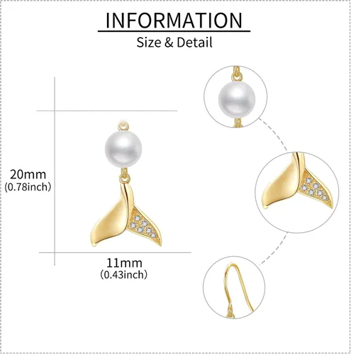 Miniatura 3 de Aretes de oro de 14 quilates, aretes de oro macizo, joyas, regalos de Navidad para mujeres y niñas