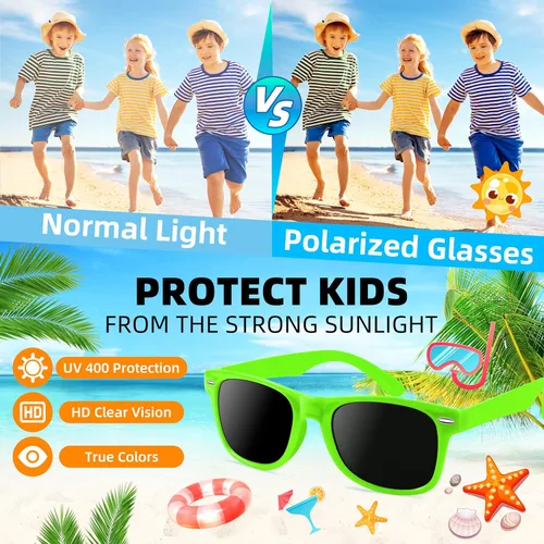 Miniatura 10 de Kids Sunglasses Party Favors Bulk, Neon Sunglasses with UV400 Protection for Gilrs Boys Kids