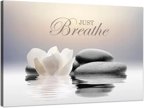 Miniatura 8 de Lienzo decorativo de pared con diseño de flor de loto, póster con citas motivacionales de mentalidad, para oficina zen, decoración de pared