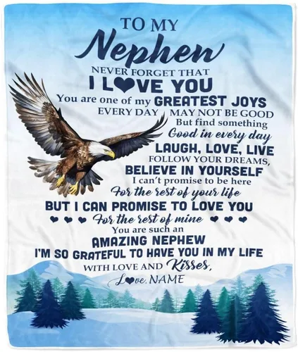 Miniatura 34 de Manta personalizada con texto en inglés «To My Nephew from Aunt Auntie Uncle You Will Never Lose Lion Nephew, cumpleaños, graduación, Navidad, manta