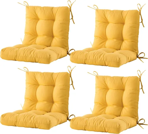 Miniatura 34 de BLISSWALK Cojines para sillas de exteriores, cojín grueso de mimbre con respaldo bajo y lazos para muebles de patio, 40 pulgadas de largo x 20 Beige