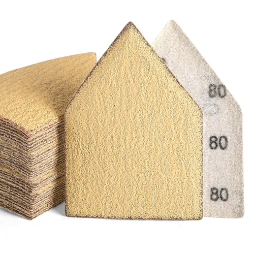 Miniatura 9 de POLIWELL 50 hojas de lijado triangulares de grano 40 de 3.543 in x 2.559 in, reemplazo de gancho y bucle, accesorios para lijadora de detalles