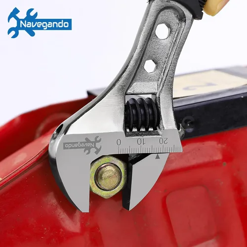 Miniatura 6 de Navegando - Llave ajustable de 6 pulgadas, llave inglesa ajustable para espacios reducidos, acero de alto carbono con agarre antideslizante, se