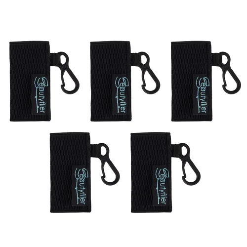Beautyflier Lindo llavero elástico para bálsamo labial, funda para lápiz labial, soporte de manga para lápiz labial para Burts Bees Chapstick, Negro