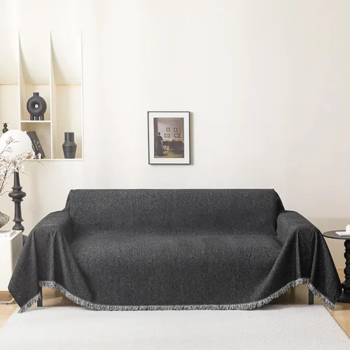 Miniatura 38 de MEETSKY Funda Negra de Silla de Tamaño Grande, Funda de Chenilla para Sillón/Sofá de 1 Cojín para Perro, Fundas de Sofá Protector de Muebles