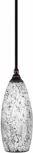 Miniatura 152 de Toltec Lighting Tallo Colgado Mini colgante, acabado de cobre negro, 3.5" cuadrado humo burbuja vidrio