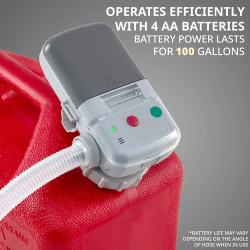 Miniatura 5 de Bomba de transferencia de combustible automática DEWAY con parada automática, tasa de flujo de 2.4 GPM y alimentación por batería AA, adaptador