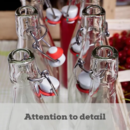 Miniatura 5 de Botellas de vidrio con tapa abatible [1 litro / 33 onzas líquidas] [Paquete de 4] - Botellas de coquito con tapa abatible para kombucha