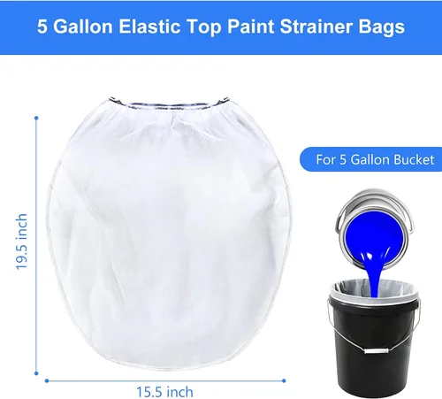 Miniatura 2 de Bolsas de colador de pintura, 24 piezas de filtro de malla fina blanca de 5 galones, filtro de apertura elástica para pintura hidropónica