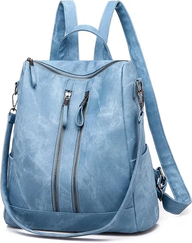 Miniatura 15 de Bolso tipo mochila para mujer, pequeño, de cuero impermeable antirrobo, bolsos de hombro para damas