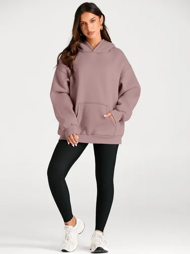 Miniatura 148 de Trendy Queen - Sudaderas extragrandes con capucha para mujer, suéteres de manga larga, sin botones, de vellón, de otoño, ropa de invierno