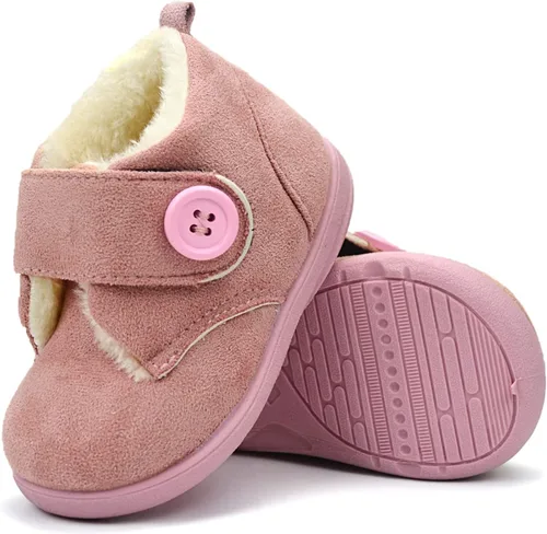 Miniatura 3 de OAISNIT Botas de nieve para bebé y niña, botines de invierno cálidos, antideslizantes, ligeros, de felpa para exteriores, para primeros caminantes