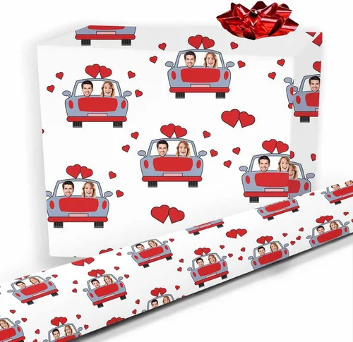 Miniatura 13 de Papel de regalo personalizado, divertido papel de regalo para cara, foto, nombre, Día del Padre, rollo de regalo para papá, hombres, mujeres, niños