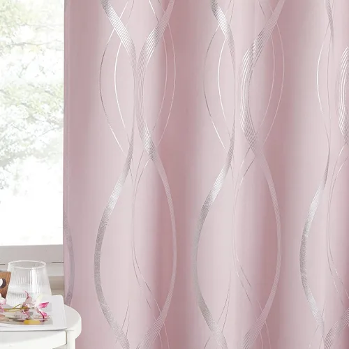 Miniatura 97 de NICETOWN Paneles de Cortinas Opacas para Dormitorio - Tratamiento de Ventanas con Aislamiento Térmico, Ojales Sólidos, Cortinas Opacas con Diseño