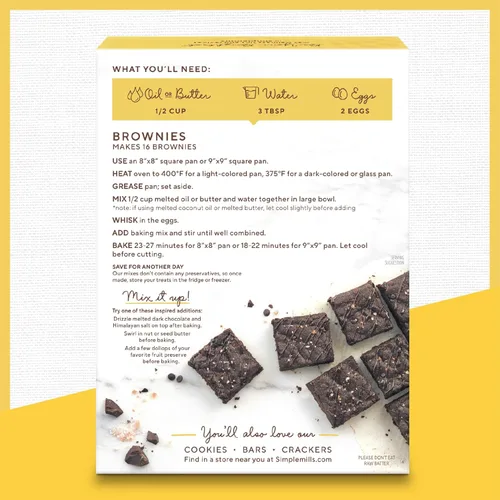 Miniatura 5 de Simple Mills Mezcla para hornear de harina de almendras, mezcla de brownie de chocolate, sin gluten, a base de plantas, 12.9 onzas (paquete de 1)