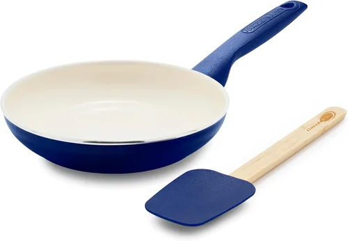 Miniatura 12 de GreenPan Rio - Sartén antiadherente de cerámica saludable de 8 pulgadas y juego de espátulas de silicona con mango de agarre suave, juego