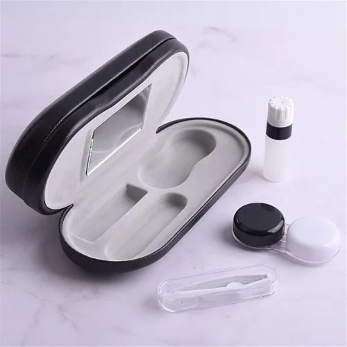 Miniatura 5 de Kanasi Estuche para lentes de contacto – [2 en 1] Estuche portátil de doble cara para lentes – Pinzas y aplicador incluidos – Perfecto para viajes