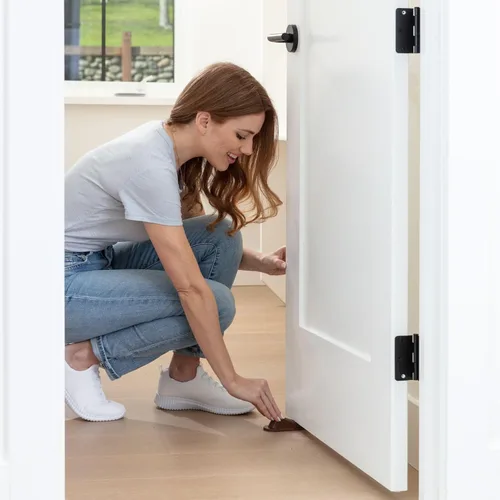 Miniatura 7 de Tope de goma para puerta, color marrón, paquete de 3