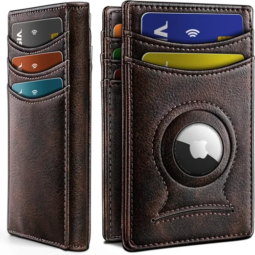 Miniatura 31 de BULLIANT Billetera Airtag para hombre, delgada con clip para dinero, cierre magnético, 12 tarjetas en el bolsillo frontal, bloqueo RFID
