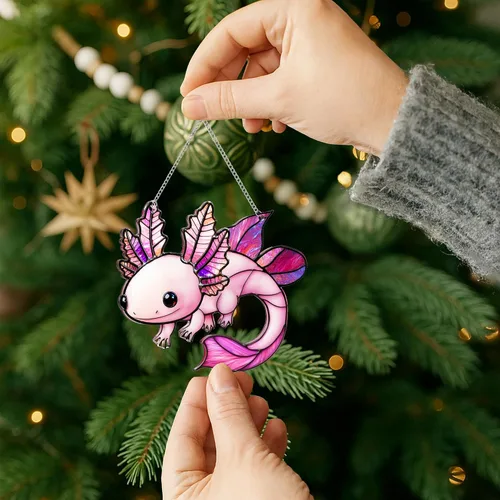Miniatura 5 de Axolotl - Adorno de Navidad, adornos de playa para árbol, regalo de tortuga marina para mujeres, regalos de playa para mujeres, ideas de relleno