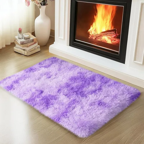 Miniatura 38 de Mugorn - Alfombra de 8 x 10 pies, alfombras grandes, esponjosas, suaves, peludas, antideslizantes, mullidas para interiores, color negro, 8 x 10 pies