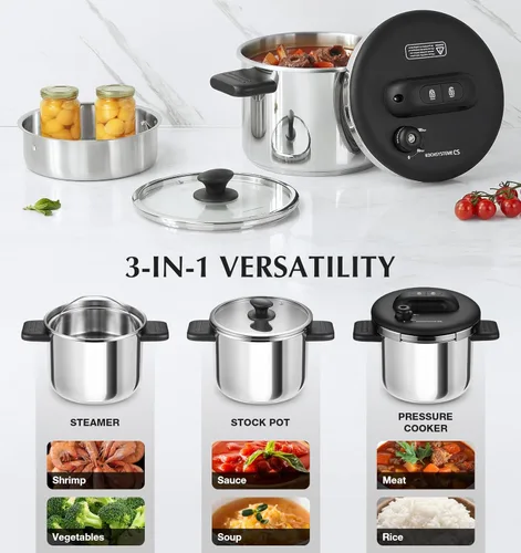 Miniatura 5 de KOCH SYSTEME CS Juego de ollas y sartenes de acero inoxidable, 10 piezas de utensilios de cocina de acero inoxidable para cocina profesional