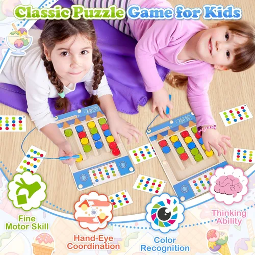 Miniatura 5 de Juguetes Montessori de madera sensorial para autismo: regalos de cumpleaños para niñas y niños de 4, 5, 6 años Juguetes para niños y niñas