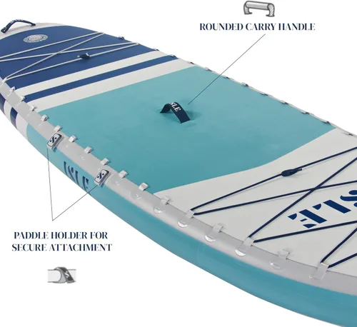Miniatura 4 de ISLE Pioneer - Tabla inflable de remo para pie, incluye correa de bobina, aleta de giro, mochila de viaje, bomba de mano, remo - SUP apto