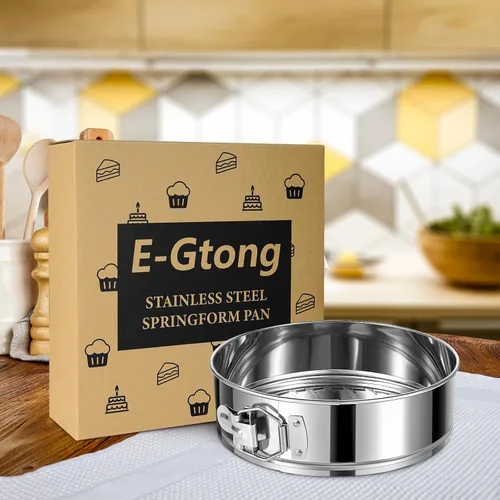Miniatura 7 de Molde desmontable para tartas de 7 pulgadas, molde desmontable de acero inoxidable, a prueba de fugas y antiadherente para tartas de queso con parte