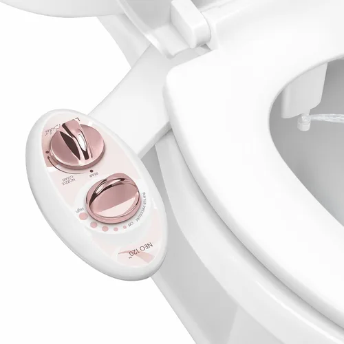 LUXE Bidet NEO 120 - Accesorio de bidé no eléctrico de boquilla única, autolimpiante, para asiento de inodoro, presión de agua ajustable, lavado Oro