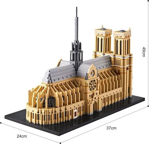 Miniatura 5 de Notre Dame De Paris Colección de micro bloques de construcción famosa mundialmente famosa modelo arquitectura conjuntos para adultos 7380 piezas