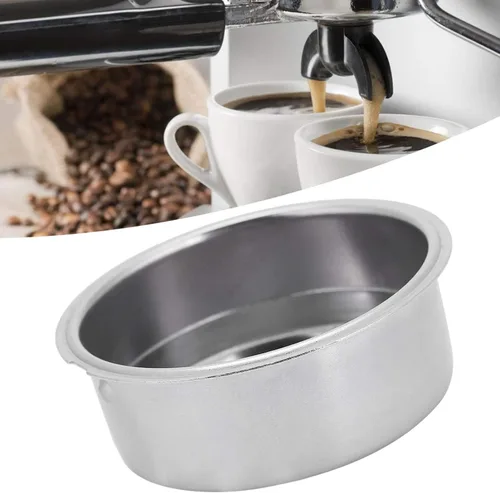 Miniatura 8 de Filtro de café de acero inoxidable, doble taza de café de 2.008 in, cesta de filtro poroso reutilizable de doble capa presurizada para cafetera