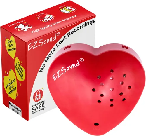 Miniatura 7 de EZSound Grabadora de voz para animales de peluche, paquete de 2, caja de voz de 30 segundos para animales de peluche, botón de corazón grabable
