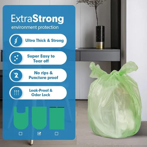 Miniatura 2 de 110 bolsas de basura pequeñas biodegradables, extragruesas y fuertes, bolsas de basura pequeñas sin perfume, bolsas de basura pequeñas sin perfume
