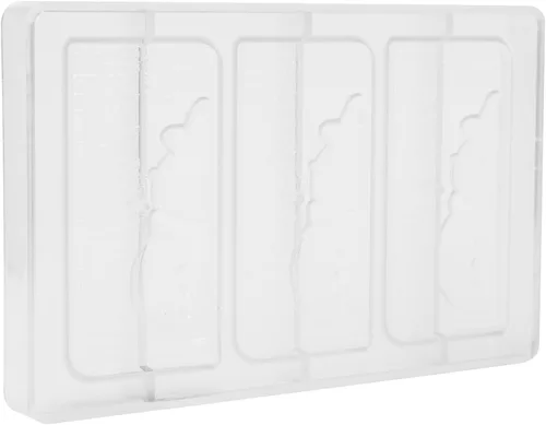 Miniatura 3 de CM 3914 Louis Amado - Molde de policarbonato transparente para chocolate con 3 cavidades para tabletas de muñeco de nieve, cada una de 2.756 in x