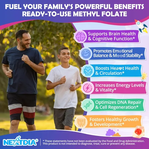 Miniatura 7 de L-metilfolato de 1000 mcg + gomitas de metilo B12 para niños y adultos – Activo 5-MTHF, con Omega-3 DHA y EPA (3:1), colina y TMG, B6, apoya el gen