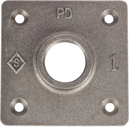 Miniatura 4 de PIPE DECOR - Brida de piso cuadrada de 1 pulgada, paquete de 4 unidades, hierro maleable, compatible con tubos de plomería de acero negro de un