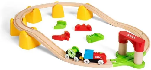 Miniatura 6 de BRIO World 33710 - Mi primer tren de batería ferroviario Juego de 25 piezas de tren de madera para niños pequeños Incluye accesorios y pistas