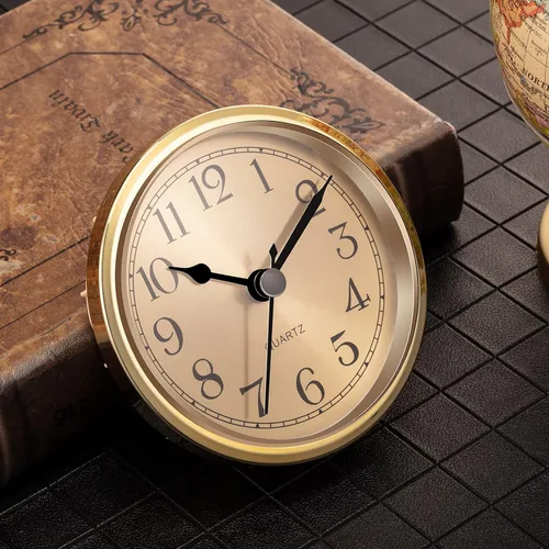 Miniatura 3 de Hicarer Reloj de cuarzo de 90 mm (3 1/2 pulgadas) con inserción/ajuste con número arábigo (dorado)