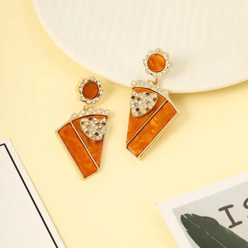 Miniatura 5 de Madison Tyler Aretes de otoño de cosecha, gota de pastel de calabaza de resina, gota de café con leche de resina y piedra, suéter de otoño