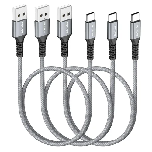 Miniatura 8 de Cable corto USB A a USB C de 0.5 pies, paquete de 3 cables USB C de 6 pulgadas de carga rápida 3A para iPhone 17 16 15, Samsung Galaxy S24 S23 S11