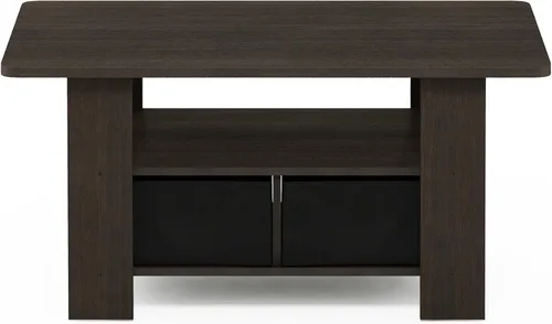 Miniatura 4 de Furinno - Mesa de centro con cajones, marrón oscuro/negro