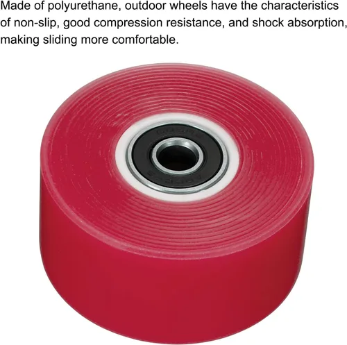 Miniatura 4 de PATIKIL Roller Skate Wheels with Bearings, Quad Skate Replacement for Double Row Skate Skateboard Indoor or Outdoor Rojo
