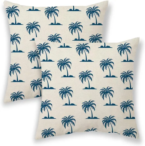 Miniatura 13 de Fundas de almohada azul de espuma de mar de 16 x 16 pulgadas, almohadas decorativas de verano para exteriores, fundas de cojín decorativas