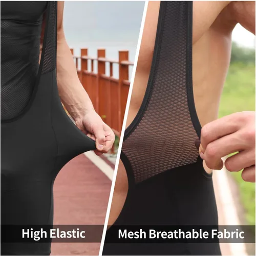 Miniatura 4 de qualidyne Pantalones de ciclismo para hombre, con acolchado 3D, mallas largas para ciclismo